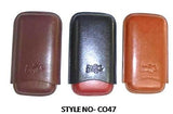 Three Cigar Leather Holder (Corona) - Authentic Full Grade Buffalo Hide Leather