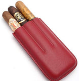 Three Cigar Leather Holder (Corona) - Authentic Full Grade Buffalo Hide Leather