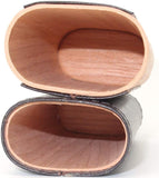 Spanish Cedar & Leather Robusto Cigar Case - Authentic Full Grade Buffalo Hide Leather