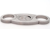 Mrs. Brog Stainless Steel Cigar Cutter With Back Protector - Round Ends - Leather Pouch - Guillotine Double Blade for a Precise Perfect Cut