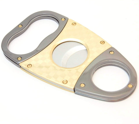 Mrs. Brog Stainless Steel/Gold Plating 3 Finger Cigar Cutter Mrs. Brog Stainless Steel/Gold Plating 3 Finger Cigar Cutter