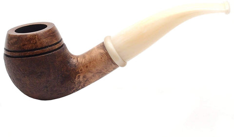 Mr. Brog Smoking Pipe - Model No. 117 Bishop Walnut Sandblast - Mediterranean Briar Wood - Hand Made Tobacco Pipe