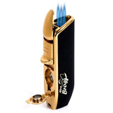 Tripple Torch Cigar Lighter - with Built in Cigar Punch