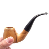 Olive Bent Italian Olive Wood Tobacco Pipe