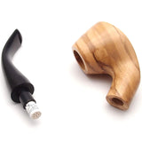 Olive Bent Italian Olive Wood Tobacco Pipe