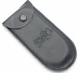 Mrs. Brog Stainless Steel Cigar Cutter With Back Protector - Round Ends - Leather Pouch - Guillotine Double Blade for a Precise Perfect Cut