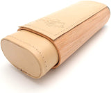 Spanish Cedar & Leather Robusto Cigar Case - Authentic Full Grade Buffalo Hide Leather
