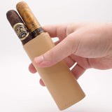 Spanish Cedar & Leather Robusto Cigar Case - Authentic Full Grade Buffalo Hide Leather