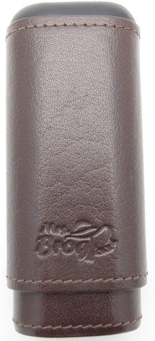 Grooved Robusto Leather Cigar Cases - Inside Cedar Wood Compartments - Authentic Full Grade Buffalo Hide Leather
