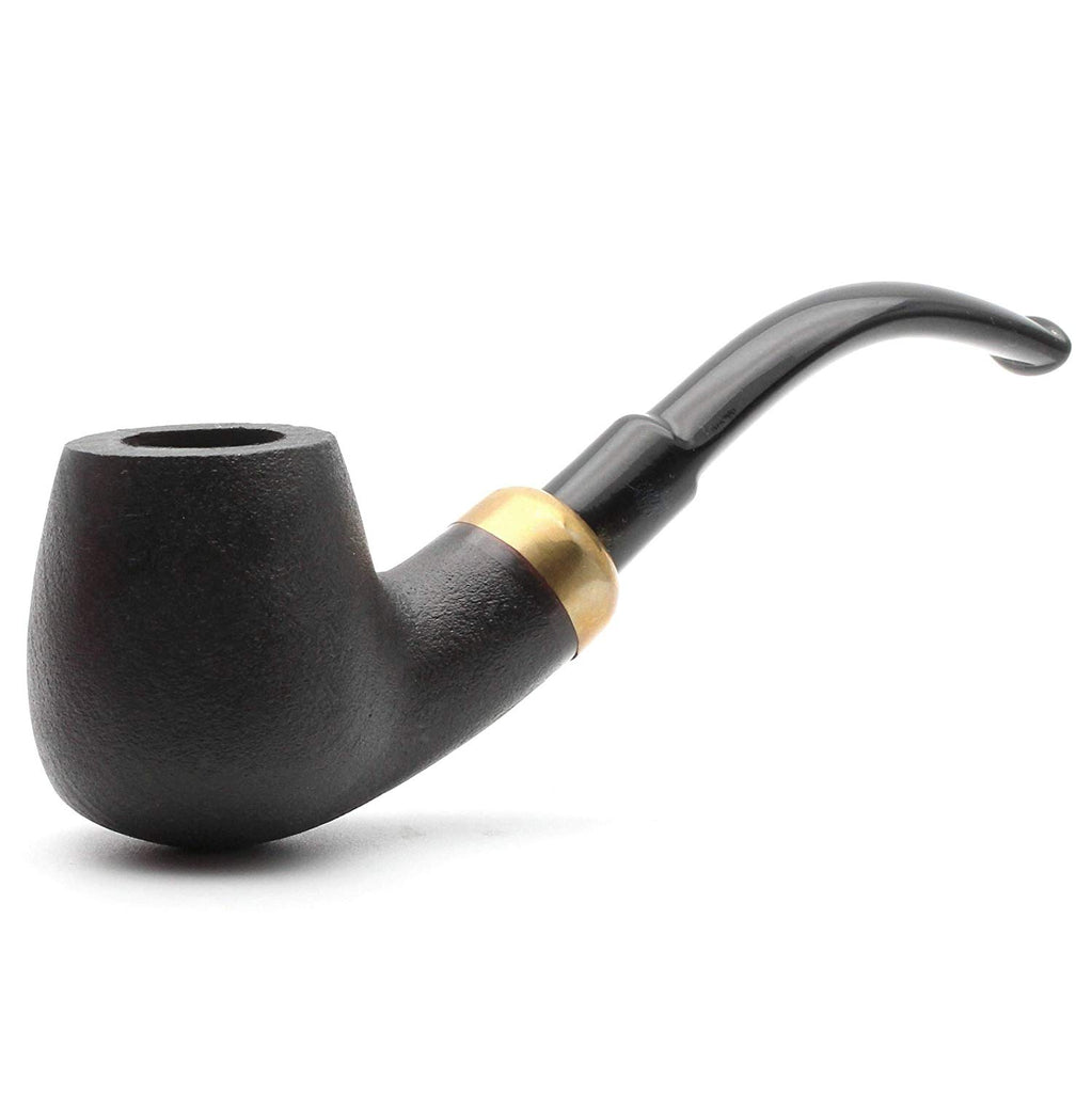 Flame of King pipe for big tobacco, rustic billiard bent shape