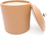 Fine Leather Pipe Tobacco Jar - Authentic Full Grade Cow Leather - Tan