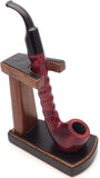 Leather Tobacco Pipe Holder - Authentic Full Grade Buffalo Hide Leather - Black