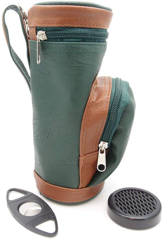 PU Leather Cigar Pouch & Accessory Pocket PU Leather Cigar Pouch & Accessory Pocket