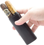 Spanish Cedar & Leather Robusto Cigar Case - Authentic Full Grade Buffalo Hide Leather
