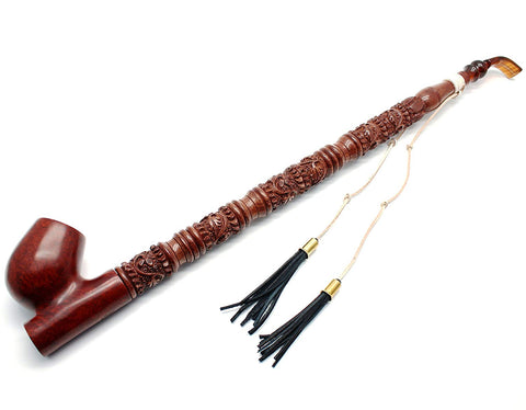 19 Inch Long Orient Italian Briar Wood Tobacco Pipe