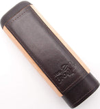 Spanish Cedar & Leather Robusto Cigar Case - Authentic Full Grade Buffalo Hide Leather