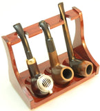 Tobacco Pipe Stand - 3 Pipe Rack - Sturdi Rose Wood