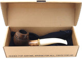 Mr. Brog Smoking Pipe - Model No. 117 Bishop Walnut Sandblast - Mediterranean Briar Wood - Hand Made Tobacco Pipe