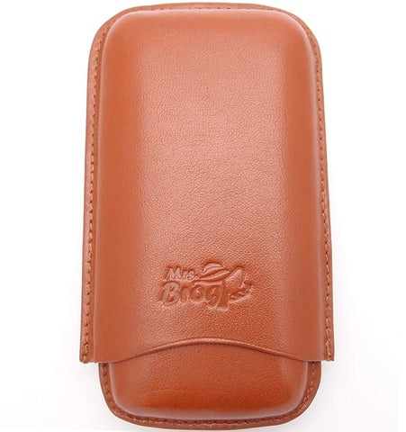 Three Cigar Leather Holder (Corona) - Authentic Full Grade Buffalo Hide Leather