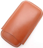 Three Cigar Leather Holder (Corona) - Authentic Full Grade Buffalo Hide Leather