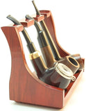 Tobacco Pipe Stand - 3 Pipe Rack - Sturdi Rose Wood