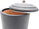 Soft Leather Pipe Tobacco Jar - Authentic Full Grade Cow Leather - Black