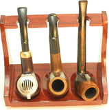 Tobacco Pipe Stand - 3 Pipe Rack - Sturdi Rose Wood