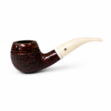 Mr. Brog Smoking Pipe - Model No. 117 Bishop Walnut Sandblast - Mediterranean Briar Wood - Hand Made Tobacco Pipe