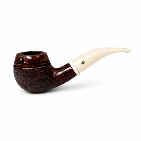 Mr. Brog Smoking Pipe - Model No. 117 Bishop Walnut Sandblast - Mediterranean Briar Wood - Hand Made Tobacco Pipe