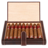 Leather Cigar Humidor Slim Box Cedar Wood for Travel or Desktop - Diesel Leather