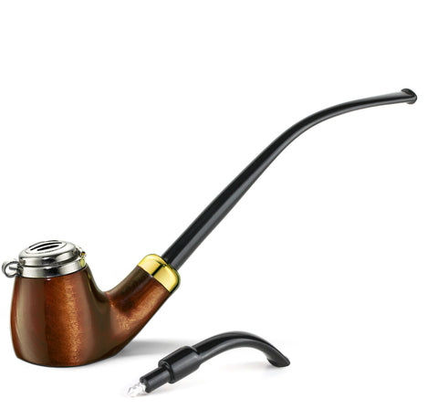 wooden cigarette pipe Joyoldelf Smoking Pipe, Tobacco with Gift Box, Creative Rosewood Tobacco Pipes for Smoking (no Need Pipe Stand) with Pipe Scraper, 9mm Briarwood Long Oval Stem Smoking