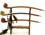 Tobacco Churchwarden Three Pipe Rack - For Extra Long Pipes - Holds Three Pipes
