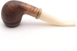 Mr. Brog Smoking Pipe - Model No. 117 Bishop Walnut Sandblast - Mediterranean Briar Wood - Hand Made Tobacco Pipe
