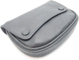Pipe Tobacco Leather Pouch - Authentic Full Grade Leather - Black