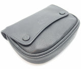 Pipe Tobacco Leather Pouch - Authentic Full Grade Cow Leather - Black