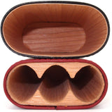 Robusto Leather Cigar Holder - Inside Cedar Wood Compartments - Authentic Full Grade Buffalo Hide Leather