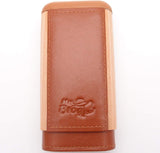 Spanish Cedar & Leather Robusto Cigar Case - Authentic Full Grade Buffalo Hide Leather