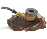 Tobacco Pipe Stand - Hand Made from Natural Wood with Bark - For Single Pipe, Size Color and Shape may vary slighltly