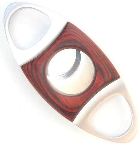 Dual Blade Guillotine Cigar Cutter - Wood & Stainless Steel (Multiple Colors)