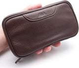 Pipe Tobacco Leather Pouch Combo - Authentic Full Grade Leather - Brown