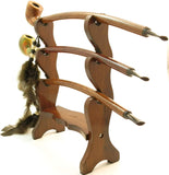 Tobacco Churchwarden Three Pipe Rack - For Extra Long Pipes - Holds Three Pipes