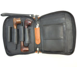 Sheep Napa Leather Tobacco Pipe Pouch Combo - Four Pipes and Tobacco Pouch & Tool Pockets