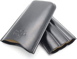 Leather Cigar Pouch for 3 - Authentic Full Grade Buffalo Hide Leather