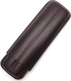 Leather Cigar Case for 2 - Authentic Full Grade Buffalo Hide Leather