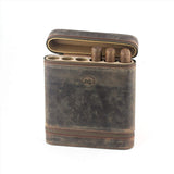 Handmade Authentic Hunter Oil Pull Up Leather Cigar Humidor Case - with Special Humidity Rise Tunnel Feature