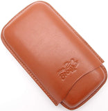 Three Cigar Leather Holder (Corona) - Authentic Full Grade Buffalo Hide Leather