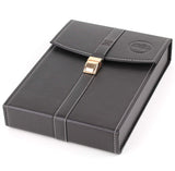 Mrs. Brog Elegant Full Grain Leather Cigar Humidor Travel Case - Black