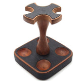 Leather 4 Pipe Stand - Authentic Full Grade Leather - Black