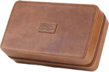Leather Cigar Humidor Case Cedar Wood Box - Atmosphere Leather - [Brown]