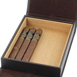 Mrs. Brog Elegant Full Grain Leather Cigar Humidor Travel Case - Black